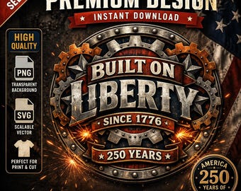 Gebouwd op Liberty Since 1776 Industrial Badge (PNG SVG)