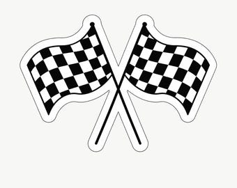 Racing Flag: Cookie Cutters STL File, 10 sizes (Digital Download)
