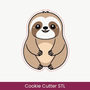 Cute Sloth: Cookie Cutters STL File, 10 sizes (Digital Download)