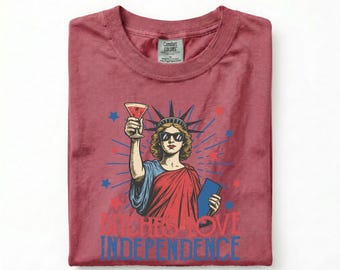 Bitches Love Independence Tee, Patriotic Graphic Shirt, Retro American 4th of July Shirt