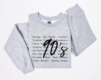 90s Retro Sweatshirt Vintage 90's Graphic Crewneck Unisex Cozy Streetwear Pullover