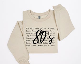 80s Retro Sweatshirt Vintage 90's Graphic Crewneck Unisex Cozy Streetwear Pullover.
