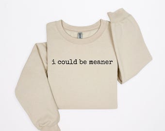 I Could Be Meaner Sarcastic Sweatshirt – Edgy Quote Pullover