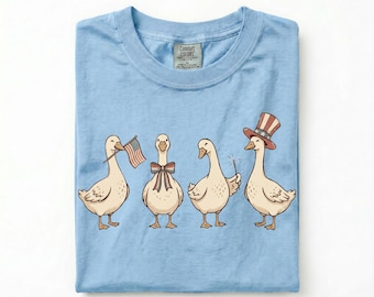American Goose Comfort Colors Tee, Funny Patriotic Goose Shirt, Americana 4th of July Graphic Tee