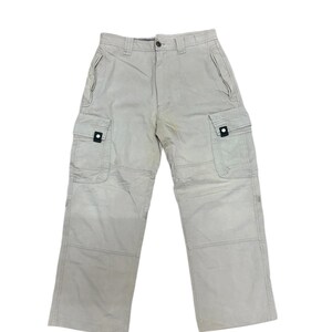 Pantalones cargo estilo soldado de cadera vintage con múltiples bolsillos, talla W30X26