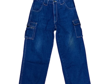 Pantalones cargo vaqueros estilo streetwear, pantalones tácticos multibolsillos, talla W33X28.5