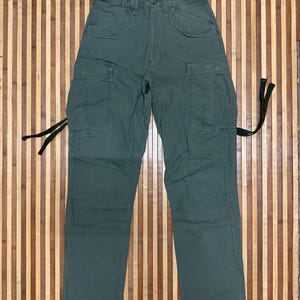 Pantalones cargo estilo militar vintage / Multibolsillos / Estilo urbano W28