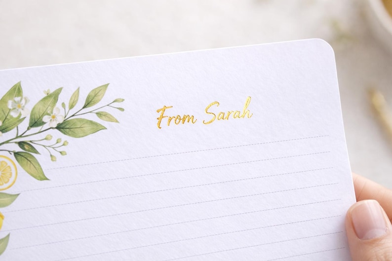 Lemon Letter Writing Paper – Personalised Lined Stationery (A4 or A5 ...