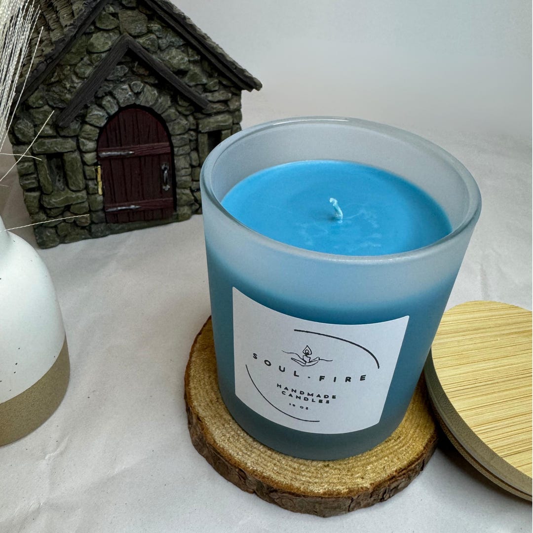 Ocean Breeze Soy Candle in Matte Glass Jar Luxury Scented Candle ...