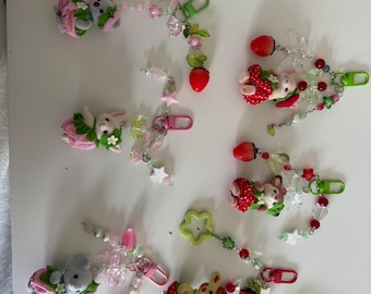 Strawberry calico critter keychain