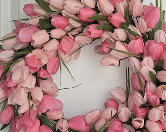 Pink Blush Tulip Wreath