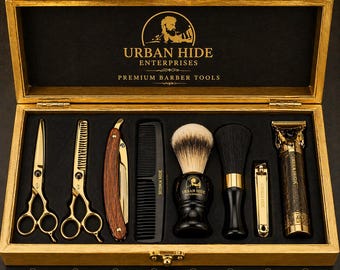Luxury Golden Barber Kit | Professional Grooming Set for Men, UK