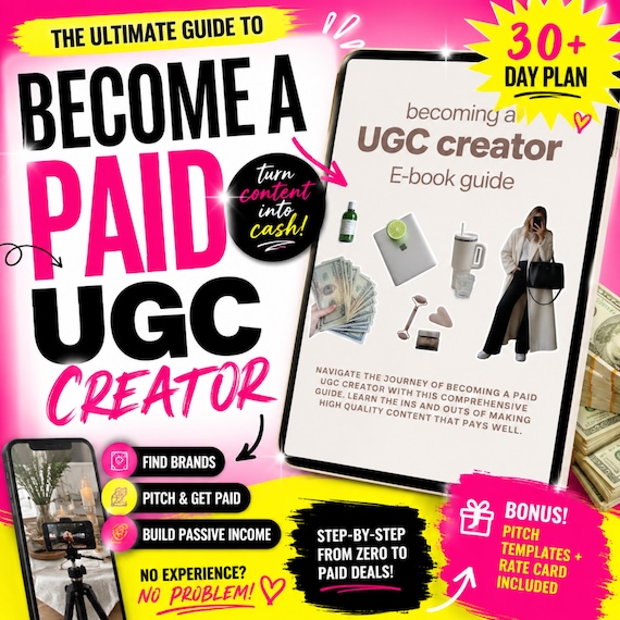UGC Creator Guide | Become Paid Creator, Pitch Templates (Digital Download)