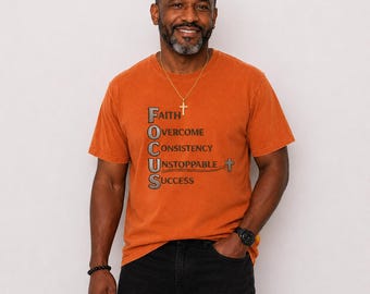 Camiseta FOCUS Faith, Camiseta motivacional cristiana, Camiseta inspiradora, Camiseta "La fe supera el éxito", Regalo para una mentalidad positiva