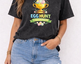 Egg Hunt Champion Shirt, Funny Easter Trophy Tee, Family Bunny Outfit