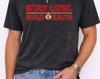 Stay Low Build Wealth Shirt, Hustle Mindset Money Motivation Tee