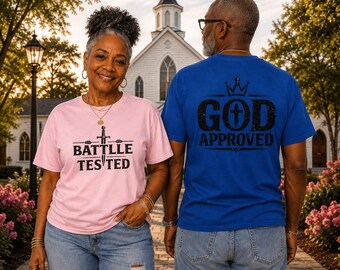 Camiseta cristiana probada en batalla / Camiseta con estampado de fe / Camiseta bíblica inspiradora / Ropa cristiana unisex / Regalo religioso