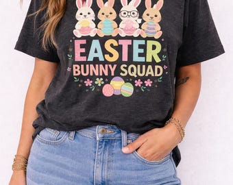 Easter Bunny Squad Graphic Tee, Family Holiday Matching Outfit