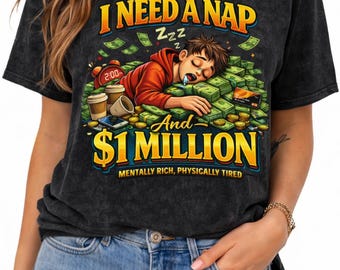 Tired Graphic Tee, Mentally Rich Physically Exhausted Humor Shirt