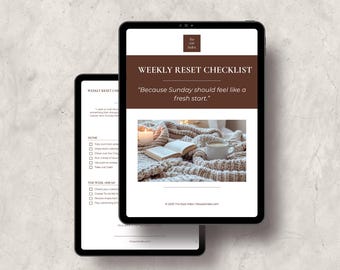 Weekly Reset Checklist Printable | Sunday Reset Routine | Home + Meal ...