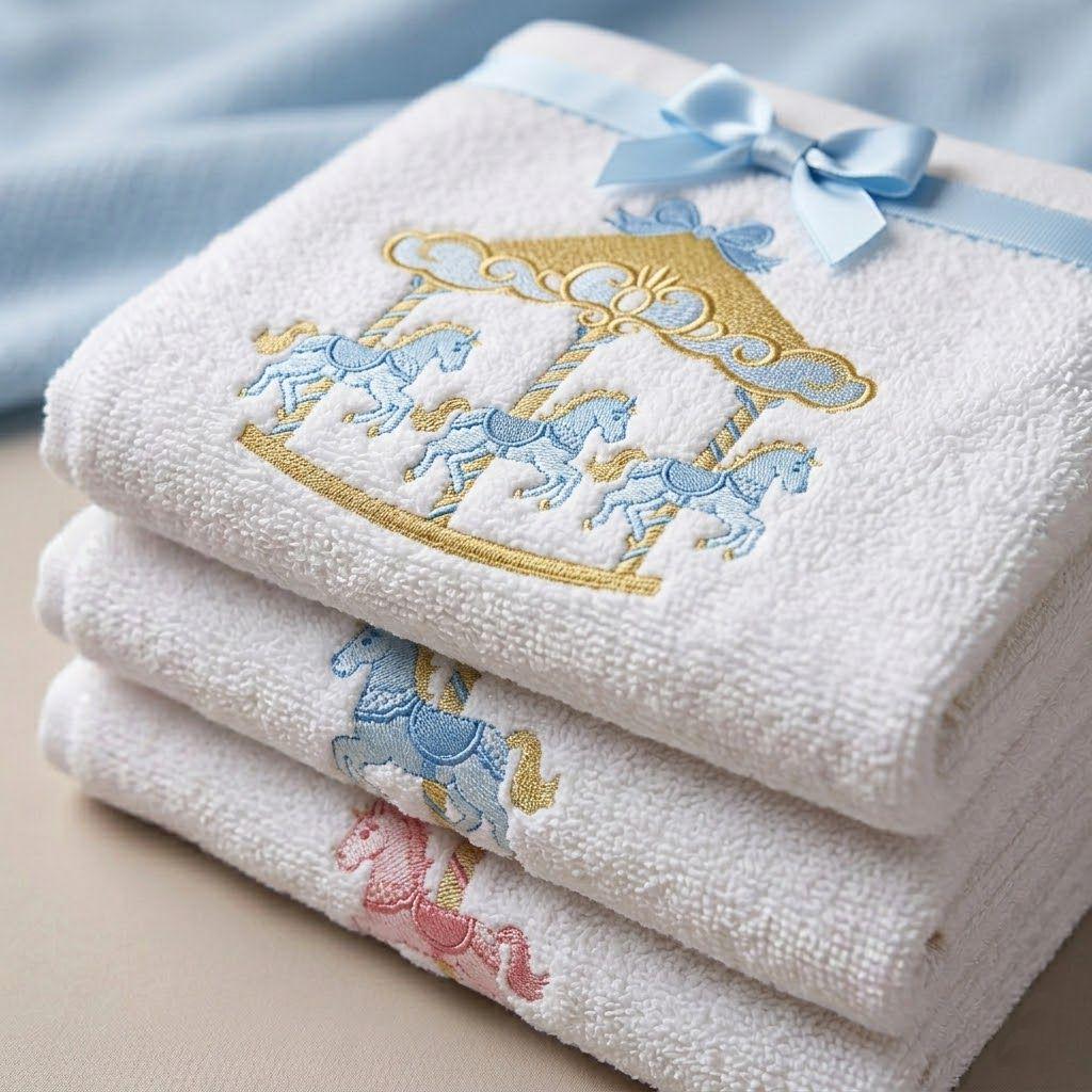 Baby Carousel Horse Embroidery Designs, Nursery Decor, Machine ...