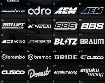 Custom Race Car Sponsor Decals (100+ Brands) | Drift & JDM Windshield Banner | Car Window Vinyl Stickers