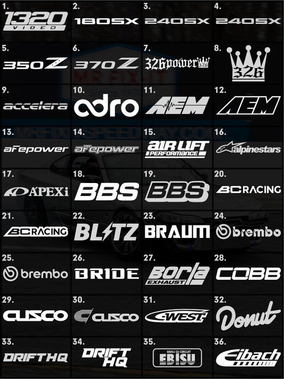 JDM Sponsor Decals | 150+ Brands | Drift Car Windshield Banner Vinyl Sticker | Custom Racing