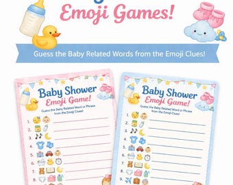 Baby Shower Emoji Game Printable, Baby Shower Games, Instant Download, Gender Neutral Baby Shower Activity, Baby Shower Party Game
