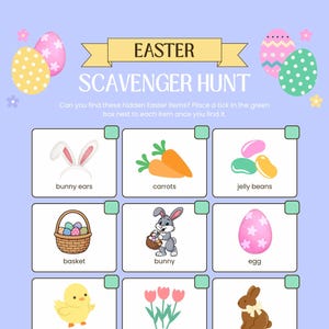 Toddler Easter Scavenger Hunt, Picture Clues, Indoor Outdoor Activity (Digital Download)