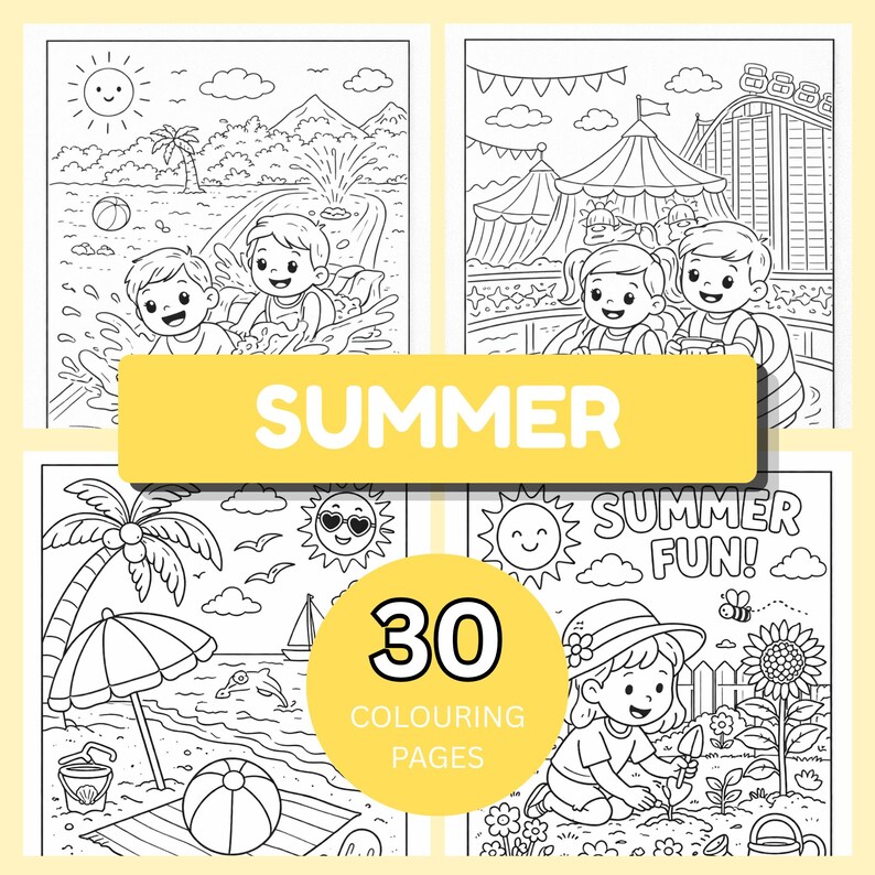 4 Seasons Coloring Pages for Kids, Spring Summer Fall Winter Coloring ...