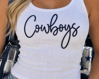 Custom Game Day Rhinestone Tank Top | Choose Your Team | Glitter Sports Tank | Football Baseball Basketball Hockey Game Day Top