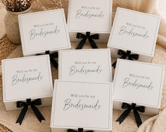 Caja de propuesta para dama de honor, caja de regalo DIY para dama de honor, caja "¿Quieres ser mi dama de honor?", caja vacía de regalo para propuesta de dama de honor, caja de regalo para la fiesta nupcial, boda
