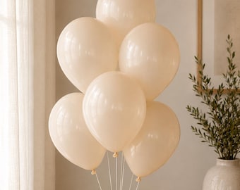 Globos de látex color marfil, color crema, para baby shower, decoración de boda unisex, estilo boho, para fiestas, cumpleaños y eventos nupciales, color marfil y beige, ¡oh bebé!