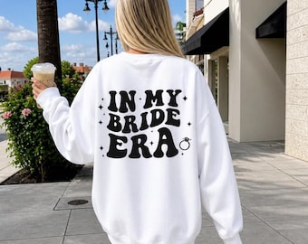 Sudadera extragrande de cuello redondo de Bride Era, ideal para la mañana de la boda o la despedida de soltera. Regalo perfecto para la novia.
