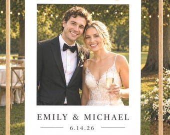 Custom Wedding Photo Booth Frame, Personalized Polaroid Wedding Sign, Wedding Hashtag Sign, Reception Selfie Station Decor