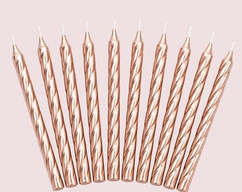 Rose Gold Birthday Candles For Cake Topper Birthday Party Supplies Candles Spiral Rose Gold Decor Boho Birthday Celebration