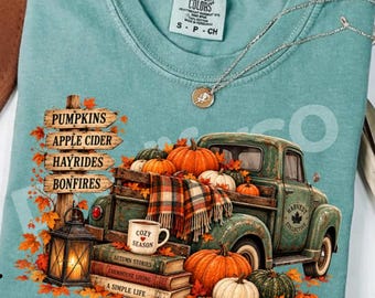 Fall Truck PNG | Vintage Pumpkin Truck PNG | Autumn Harvest Sublimation | Pumpkin Patch PNG | Rustic Fall Farmhouse Clipart
