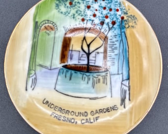 Vintage Forestiere Underground Gardens Fresno CA Assiette souvenir