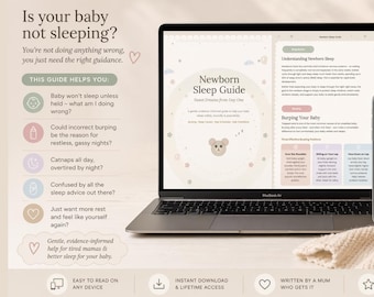 Guía electrónica para el sueño del recién nacido / Entrenamiento del sueño del bebé, eructos, horario de siestas (PDF)