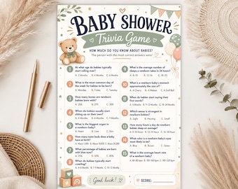 Gra quizowa na baby shower Gra quizowa na baby shower Zabawna gra quizowa na baby shower Gra quizowa na baby shower do druku