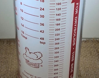 Vintage Pampered Chef Measure All Cup 1997 Complete Push Up Measuring Cup Dry Liquid