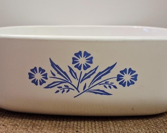 Vintage Corning Ware Blue Cornflower 1 Qt Casserole Dish | Retro Pyroceram Bakeware Made USA