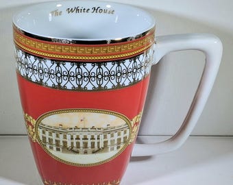 White House Historical Association Mug | Red Ceramic Presidential Memorabilia Coffee Cup