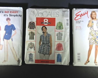 Easy Women's Sewing Pattern Bundle: Tops, Shirts, Jacket, Shorts, Pants (Sizes XS-XL)