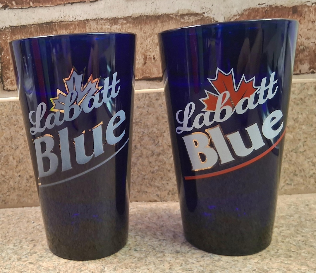 Labatt Pint Vintage Labatt Blue Cobalt Pint Glasses Set | Two Logo Eras, Canadian ...