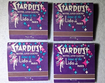 Vintage Stardust Hotel Casino Matchbooks Lot of 4, Lido de Paris Ephemera