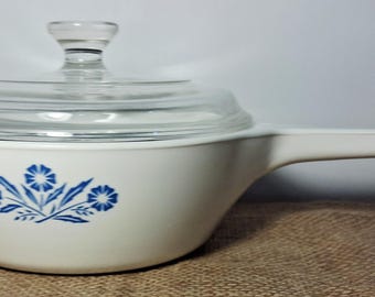 Corning Ware P-81-B Blue Cornflower 1 Pint Menu-ette Sauce Pan w Lid USA Vintage