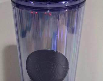 Starbucks Blue Iridescent Tumbler – Ribbed Venti Cup with free topper!