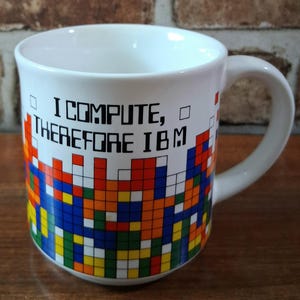 1980s Pixel Art Mug – Retro Computer Programmer Coffee Cup (Made in Japan)