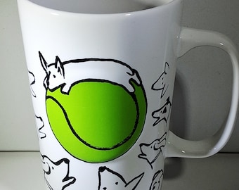Starbucks 2015 Dogs Tennis Ball Mug 16oz | Whimsical Dog Lover Coffee Cup